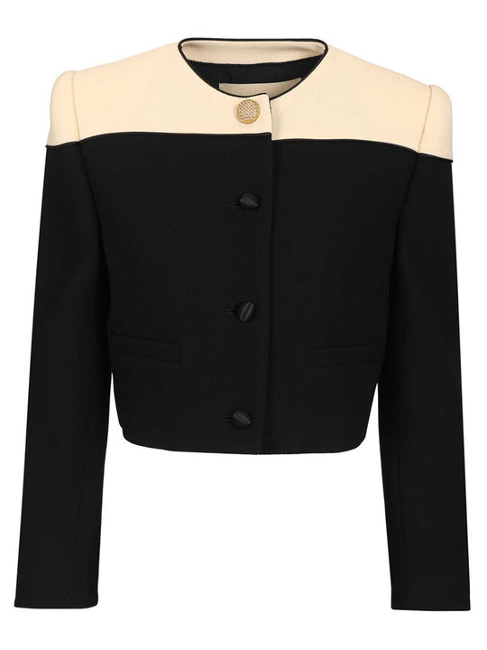 Two-Tone Wool Jacket Knitwear Black