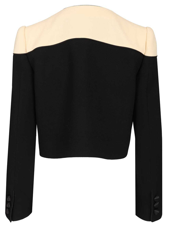 Valentino Garavani Two-Tone Wool Jacket Knitwear - Black | 963ff61e9572ccfc7bd3e1651a51e18765b89cd7