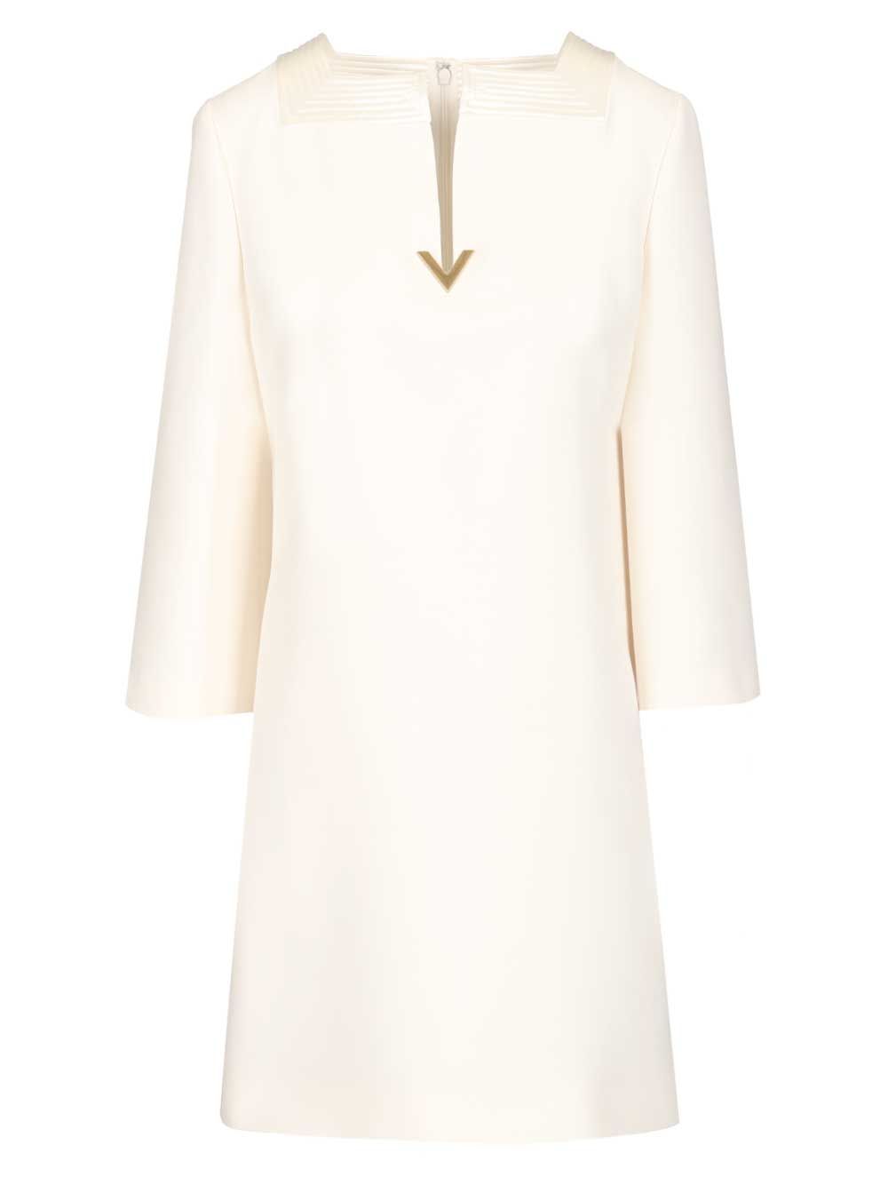 Valentino Garavani Short Crepe Couture Dress Dresses - White | 6bd798e5fed06afacf0bd827a1cf3d70ce13d3d9