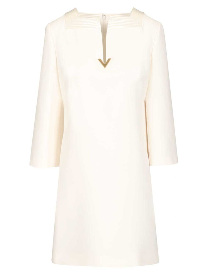 Valentino Garavani Short Crepe Couture Dress Dresses - White | 6bd798e5fed06afacf0bd827a1cf3d70ce13d3d9