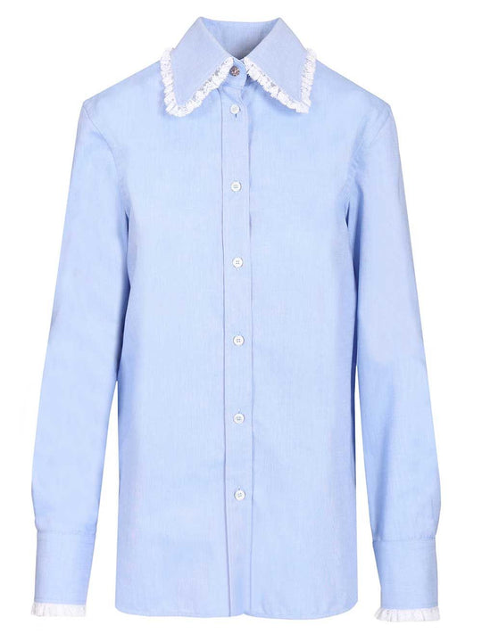 Oxford Cotton Shirt Shirts Light Blue
