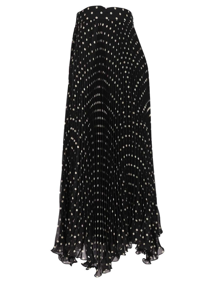 Valentino Garavani Silk Polka Dot Skirt Skirts - Black | 51af73adcbe1861d5aa5fb65d58e6e112b3de384