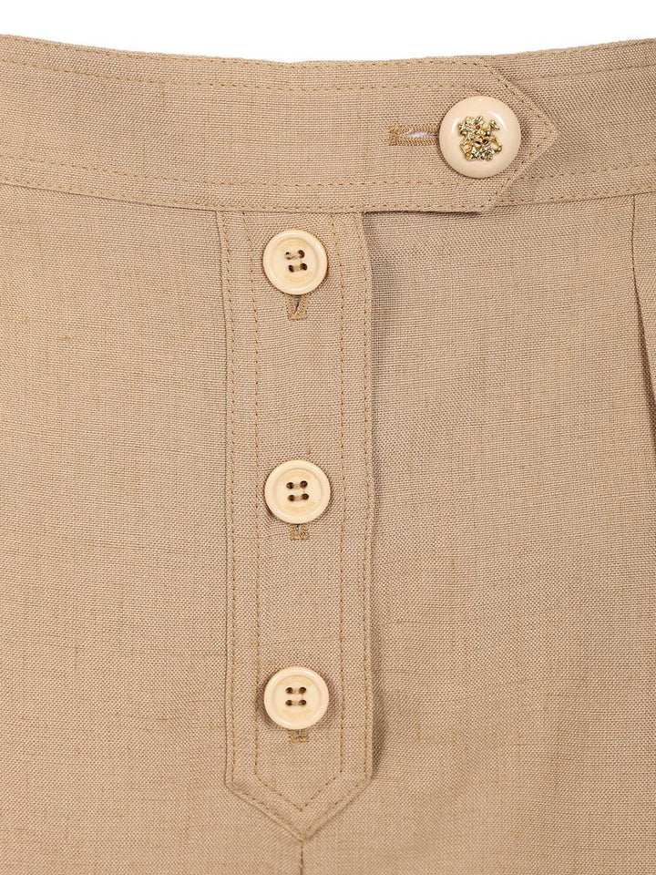 Valentino Garavani Linen And Viscose Shorts Trousers - Beige | 7f2bf60fa15cfa46d9ebf7db0b68871467c17721