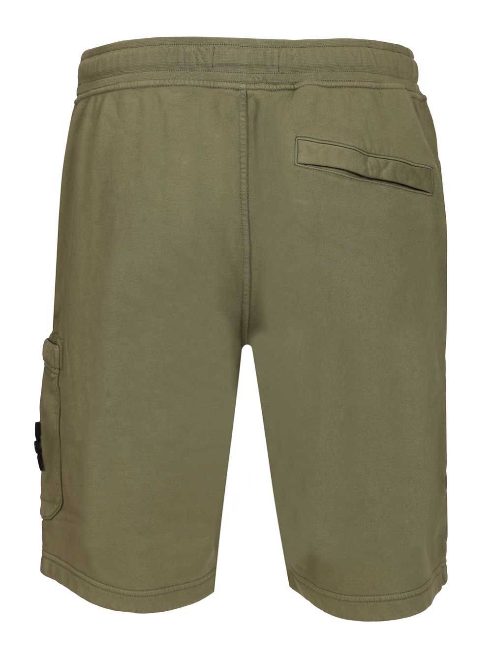 Stone Island Organic Cotton Fleece Bermuda Shorts Trousers - Green | f7bb695b7fabbeddf3d300138c120edc25da839e