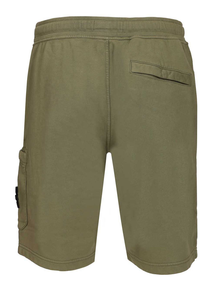 Stone Island Organic Cotton Fleece Bermuda Shorts Trousers - Green | f7bb695b7fabbeddf3d300138c120edc25da839e