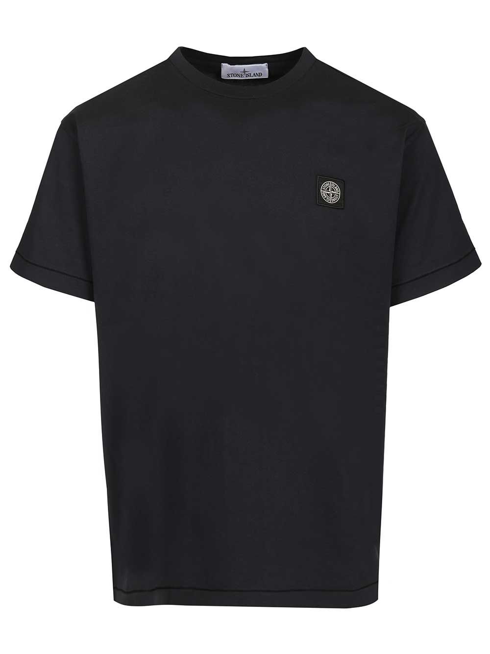 Stone Island Cotton Jersey T-Shirt - Blue | 58e2969445ac3503a6586a7dbacd505fbc787d45