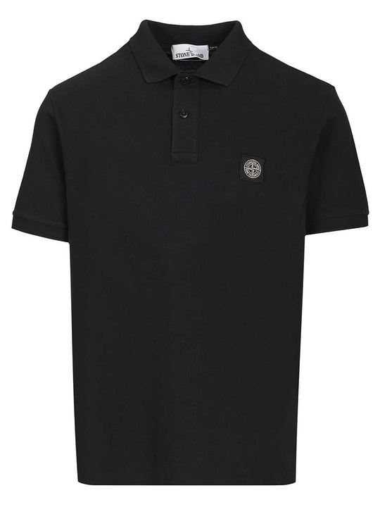 Cotton Short-Sleeved Polo Shirt Blue