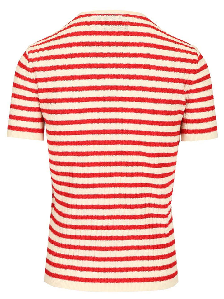 Valentino Garavani Ribbed And Striped Cotton T-Shirt - Multicolor | 00f62bbc80d4173290d52f9c05c0292c50153a11