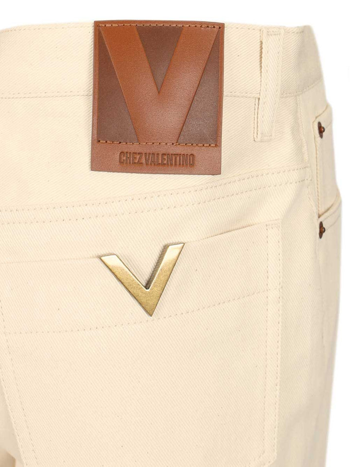 Valentino Garavani Denim Shorts Trousers - White | 93477a329a2db3042cddf74f2442b8027988abc2