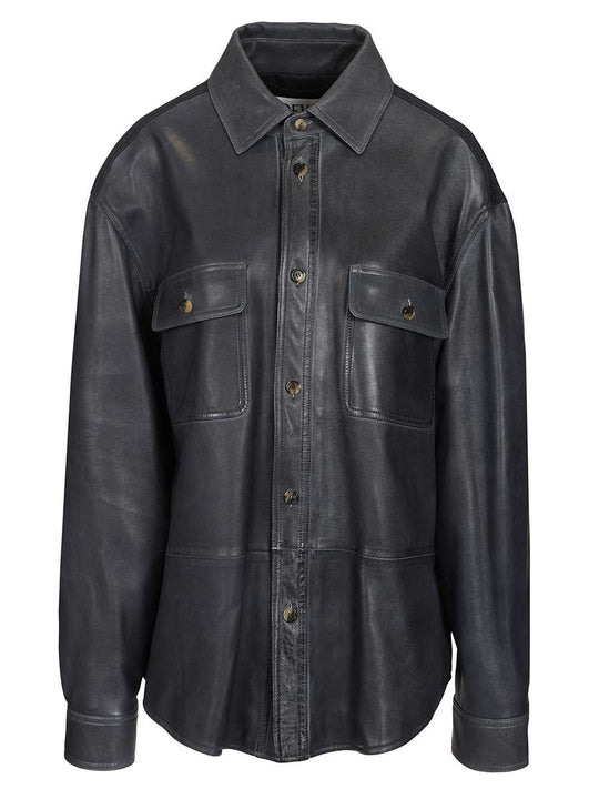 Lambskin Shirt Jacket Jackets Blue