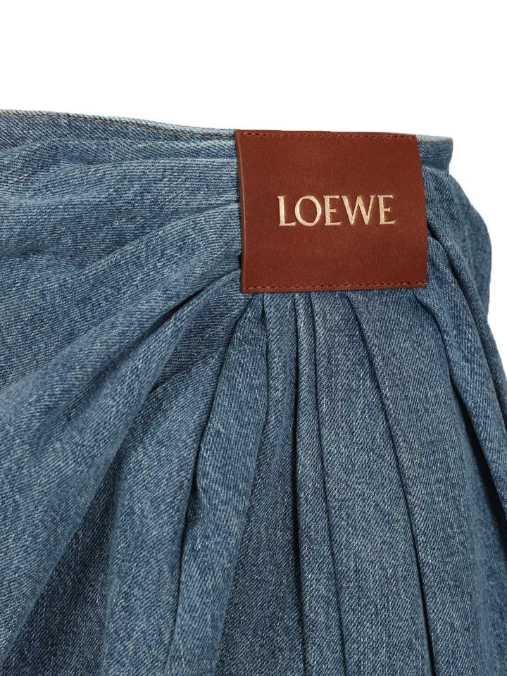 Loewe Draped Denim Jeans Trousers - Blue | 4db63fce1e43394fcab3681de8f75674a2a10e5e