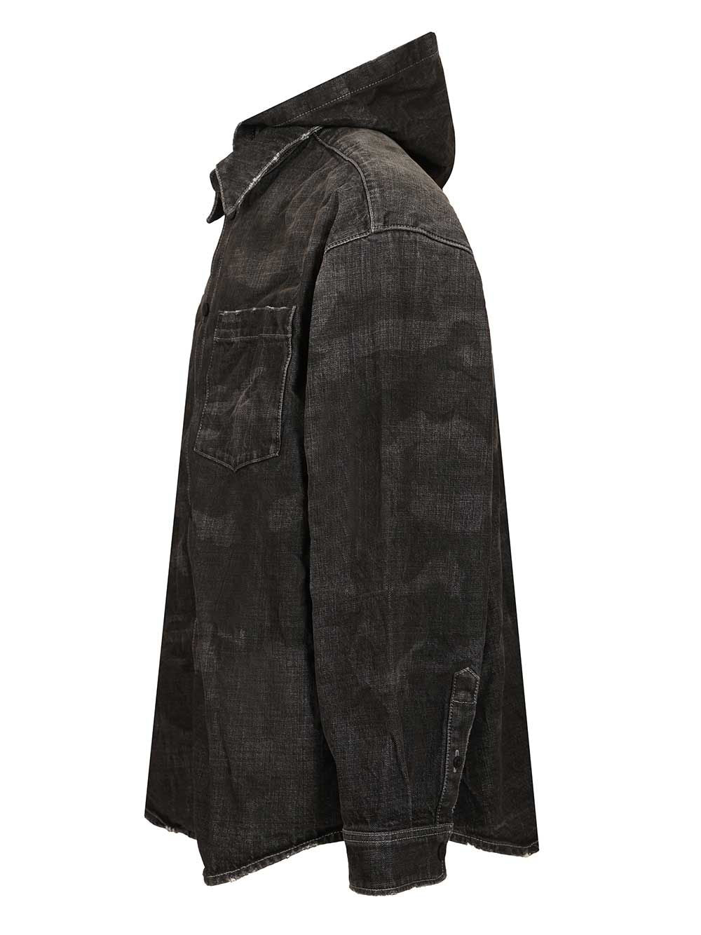 Balenciaga Denim Parka With Hood Jackets - Black | bea4c6116a073c1c3218ea8c3fed7028f8a21909