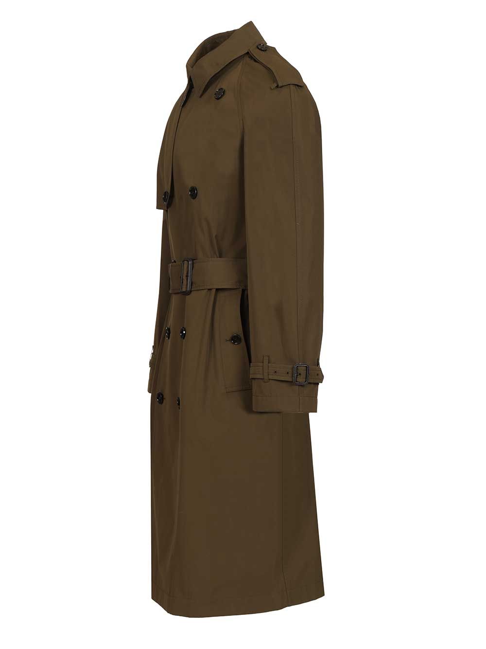 Burberry Long And Light Cotton Trench Coat Coats - Green | 8a8257ccfba3144a0f55f3028486a6ef1b6f755d