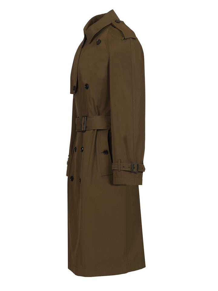 Burberry Long And Light Cotton Trench Coat Coats - Green | 8a8257ccfba3144a0f55f3028486a6ef1b6f755d