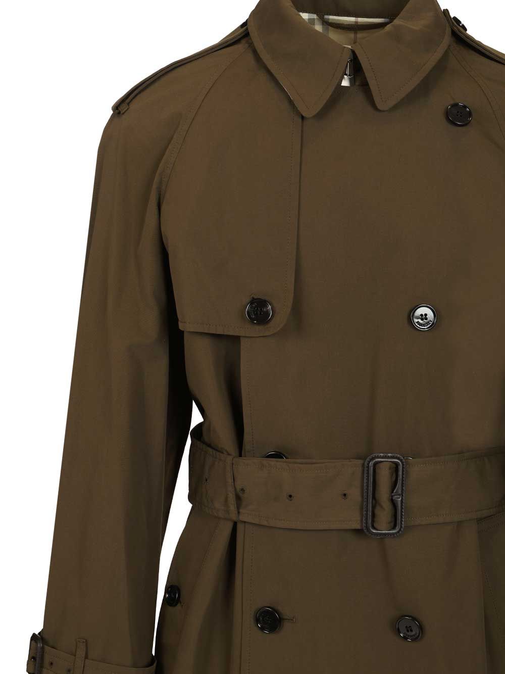 Burberry Long And Light Cotton Trench Coat Coats - Green | 52c05ec200ec95b1c0e357ac26442baf23c67ecc