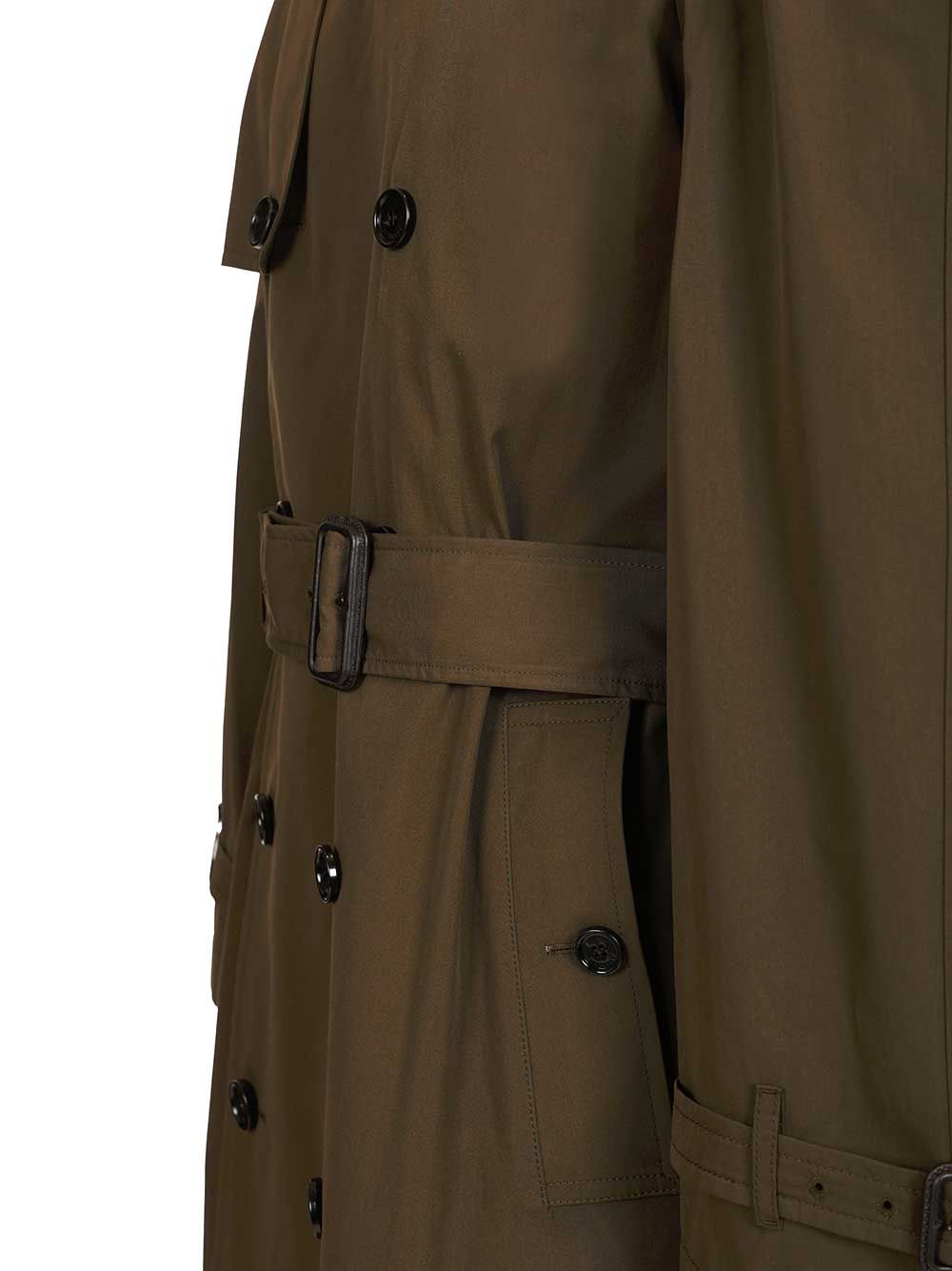 Burberry Long And Light Cotton Trench Coat Coats - Green | 134c6dd822ed8ec7d994548c8c770b40b5af2d4c