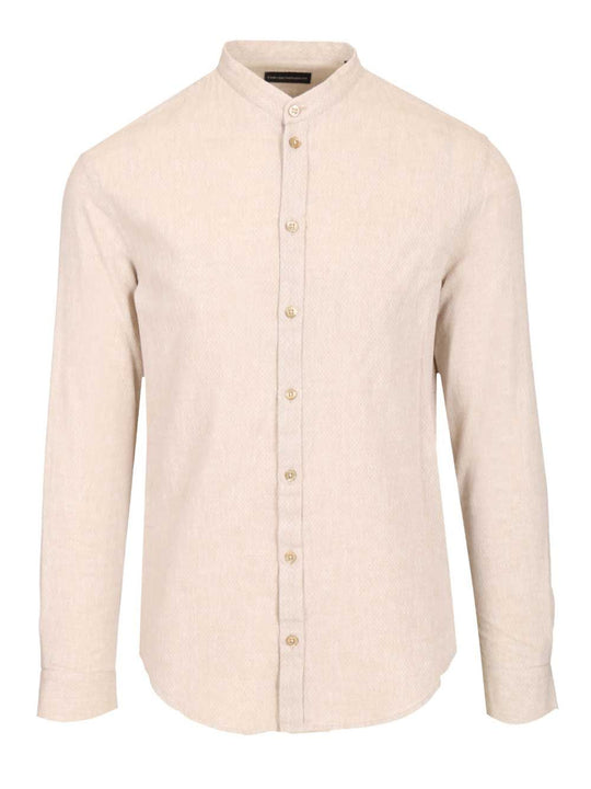 Mandarin Collar Shirt Shirts Beige