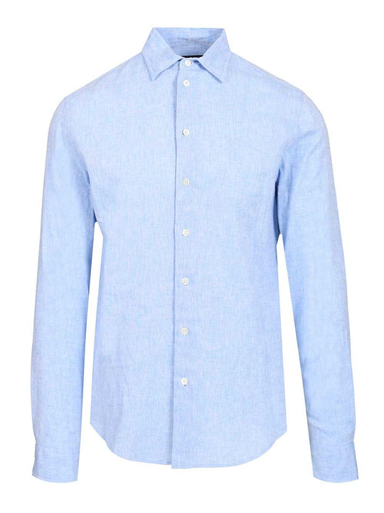 Linen And Cotton Shirt Shirts Light Blue