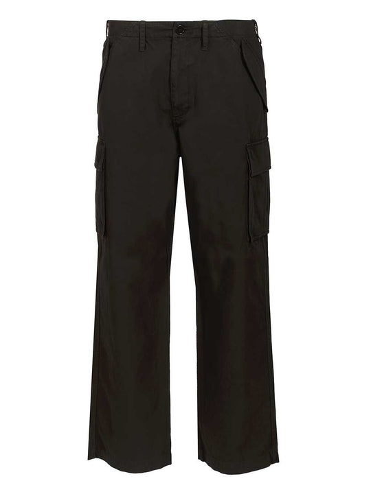 Cargo Crafted From Cotton Twill Trousers Black