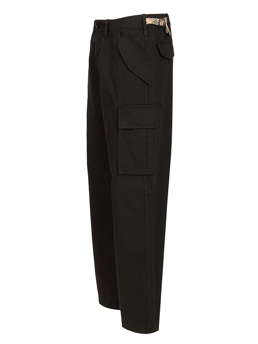 Burberry Cargo Crafted From Cotton Twill Trousers - Black | e2fed806528864d6216305db03514e18077c8a38