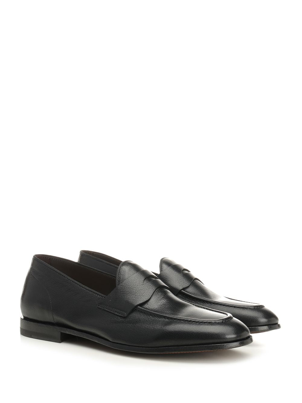 Al Duca D'Aosta 1902 Athens Leather Moccasin Loafers - Black | a1de789d9f5c3dd3ab3d0a4f9daaf23e668f9953