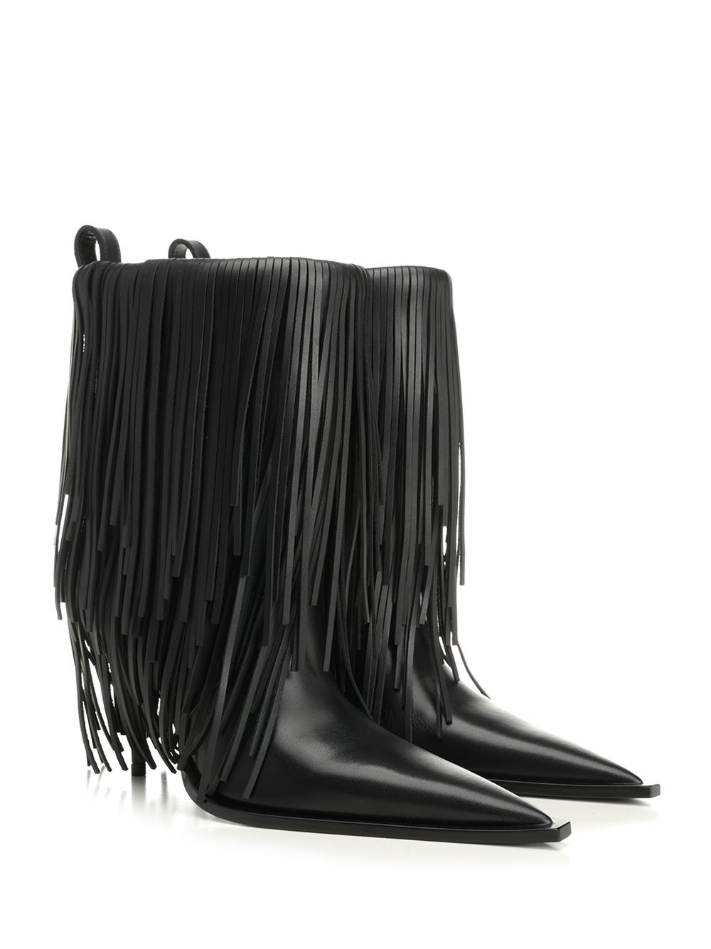 Balenciaga Avenue Fringe Ankle Boots - Black | 9cb1486559e5b2da6c1548bb4b4a82d2c0469e2c