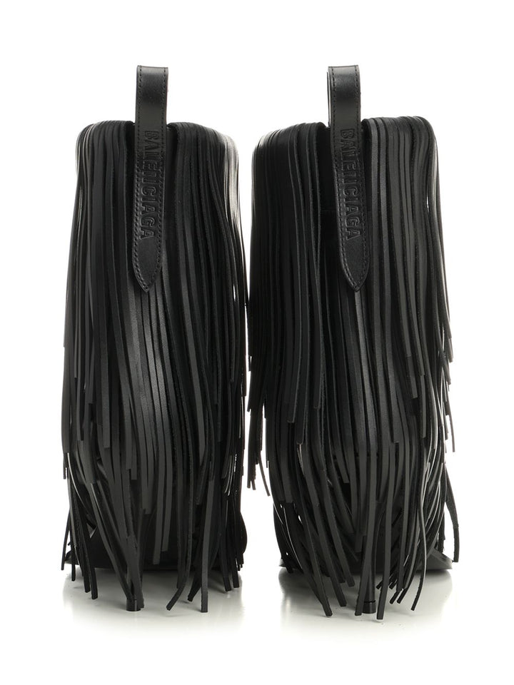 Balenciaga Avenue Fringe Ankle Boots - Black | c1014b74cac7a7d34d5c761cac7b1f8783f712ec