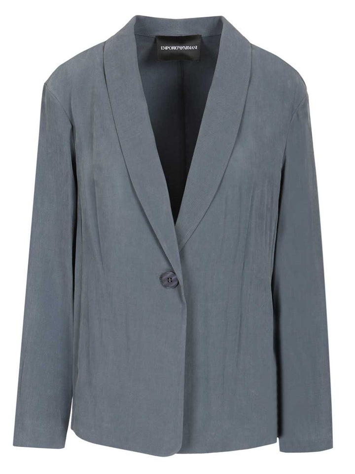 Emporio Armani Single-Breasted Blazer Jackets - Blue | ff8061dd013238fe91e6128f0deeadf7c49f556d