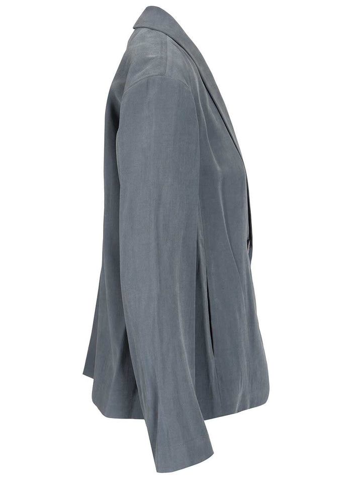 Emporio Armani Single-Breasted Blazer Jackets - Blue | 70b3131a9d29cad5610a766646def11635f86e2c