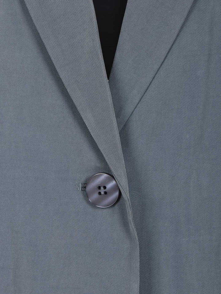 Emporio Armani Single-Breasted Blazer Jackets - Blue | 0563498b0ef60293a58436ed73ae46ec9b687df9