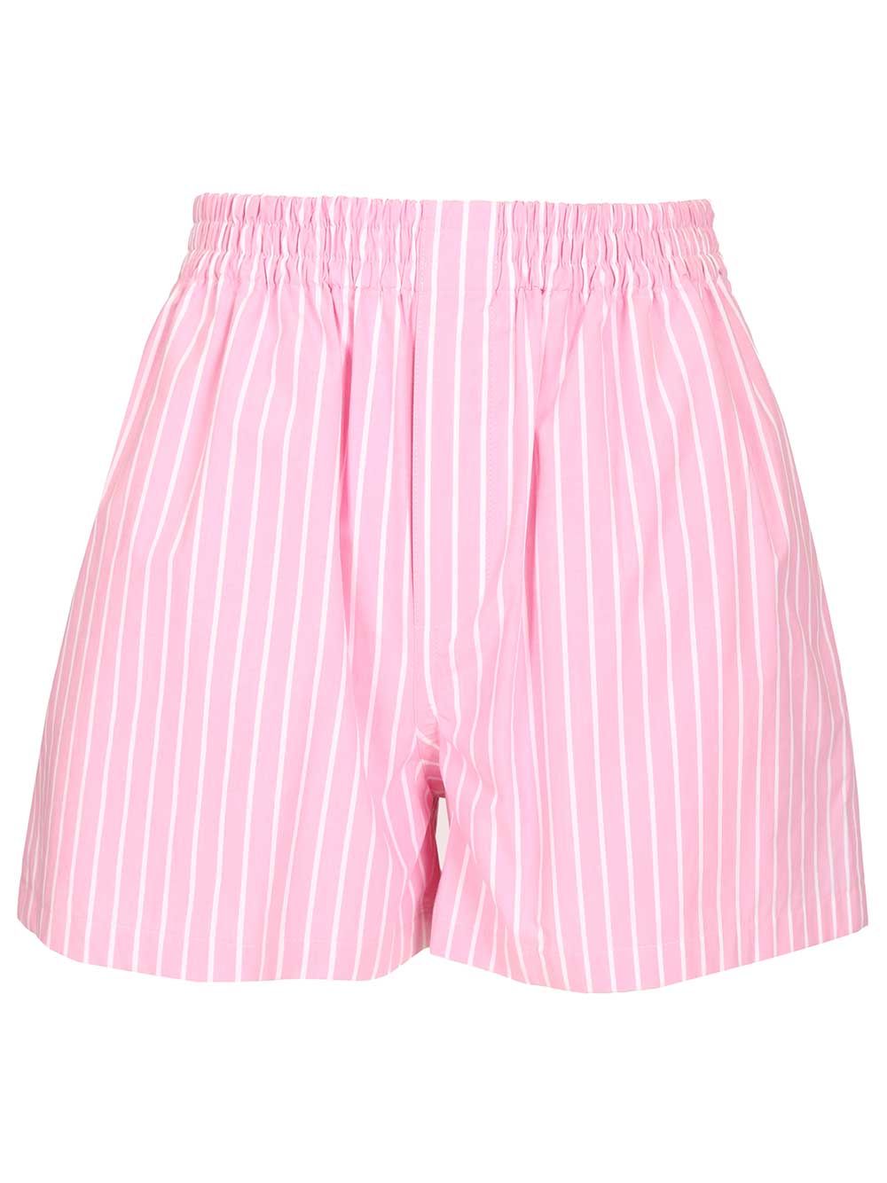 Balenciaga Striped Cotton Poplin Boxers Trousers - Rose | c6acfb5d6ca2a21e08111404cbf0ba7024078777