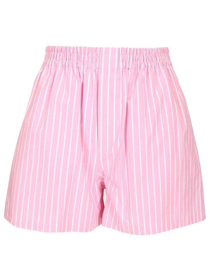 Balenciaga Striped Cotton Poplin Boxers Trousers - Rose | c6acfb5d6ca2a21e08111404cbf0ba7024078777