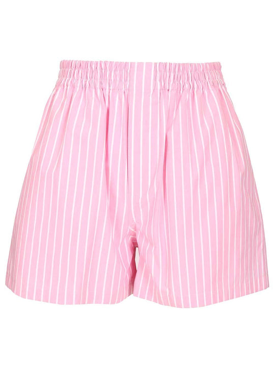 Striped Cotton Poplin Boxers Trousers Rose