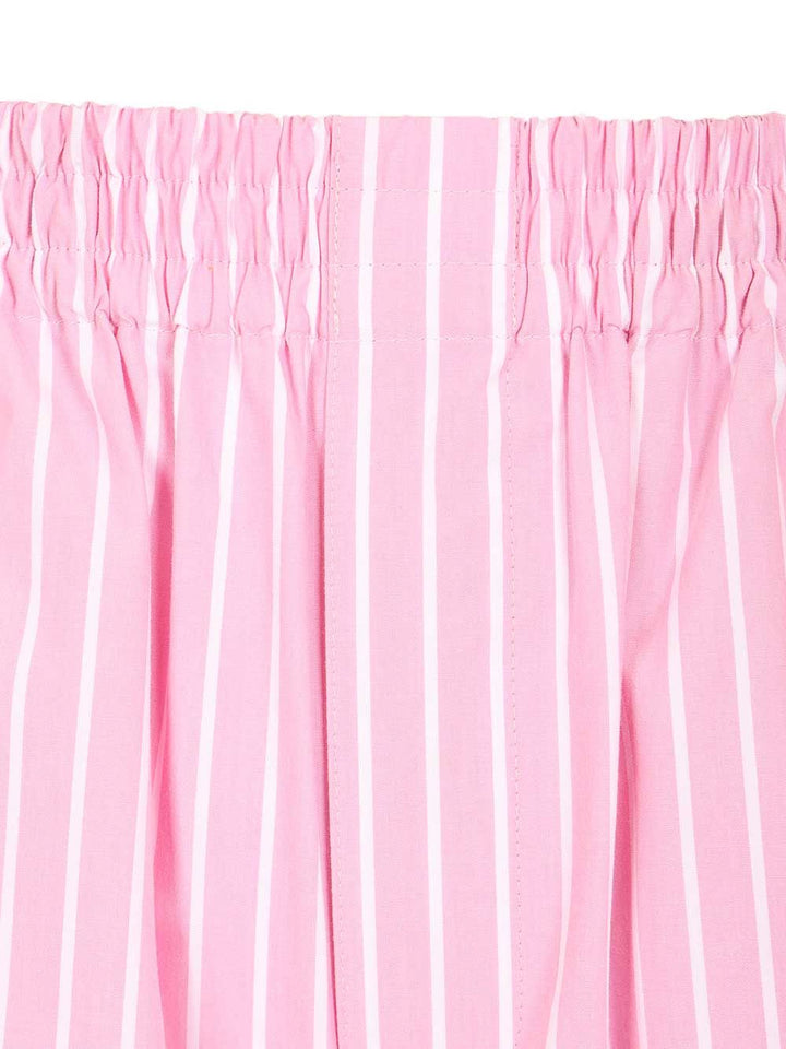 Balenciaga Striped Cotton Poplin Boxers Trousers - Rose | 860302355577a6c3fa8a86d68d78456ea872376d