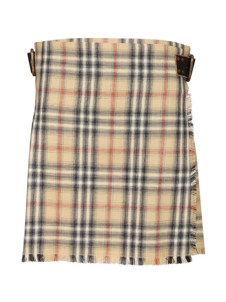 Burberry Mini Kilt In Check Wool Skirts - Brown | f14c1a177255a26d16bd9863885003f04caf301d