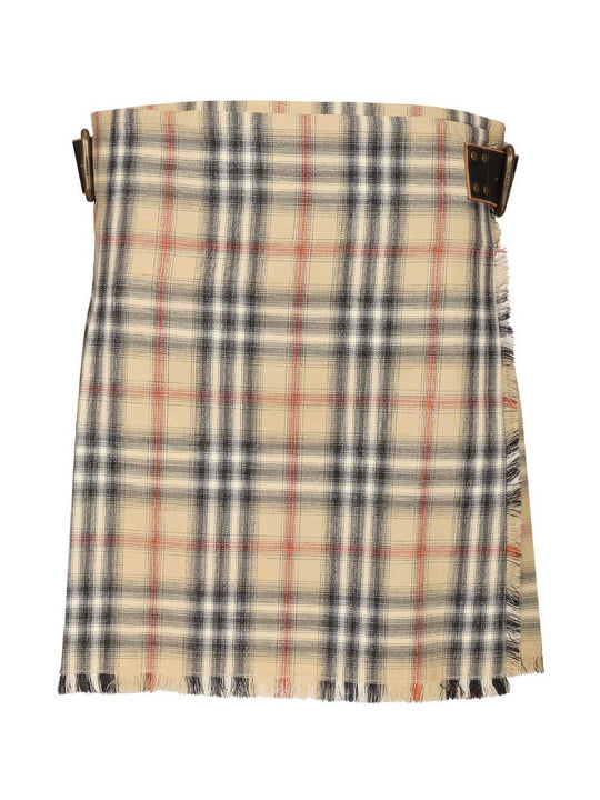 Mini Kilt In Check Wool Skirts Brown