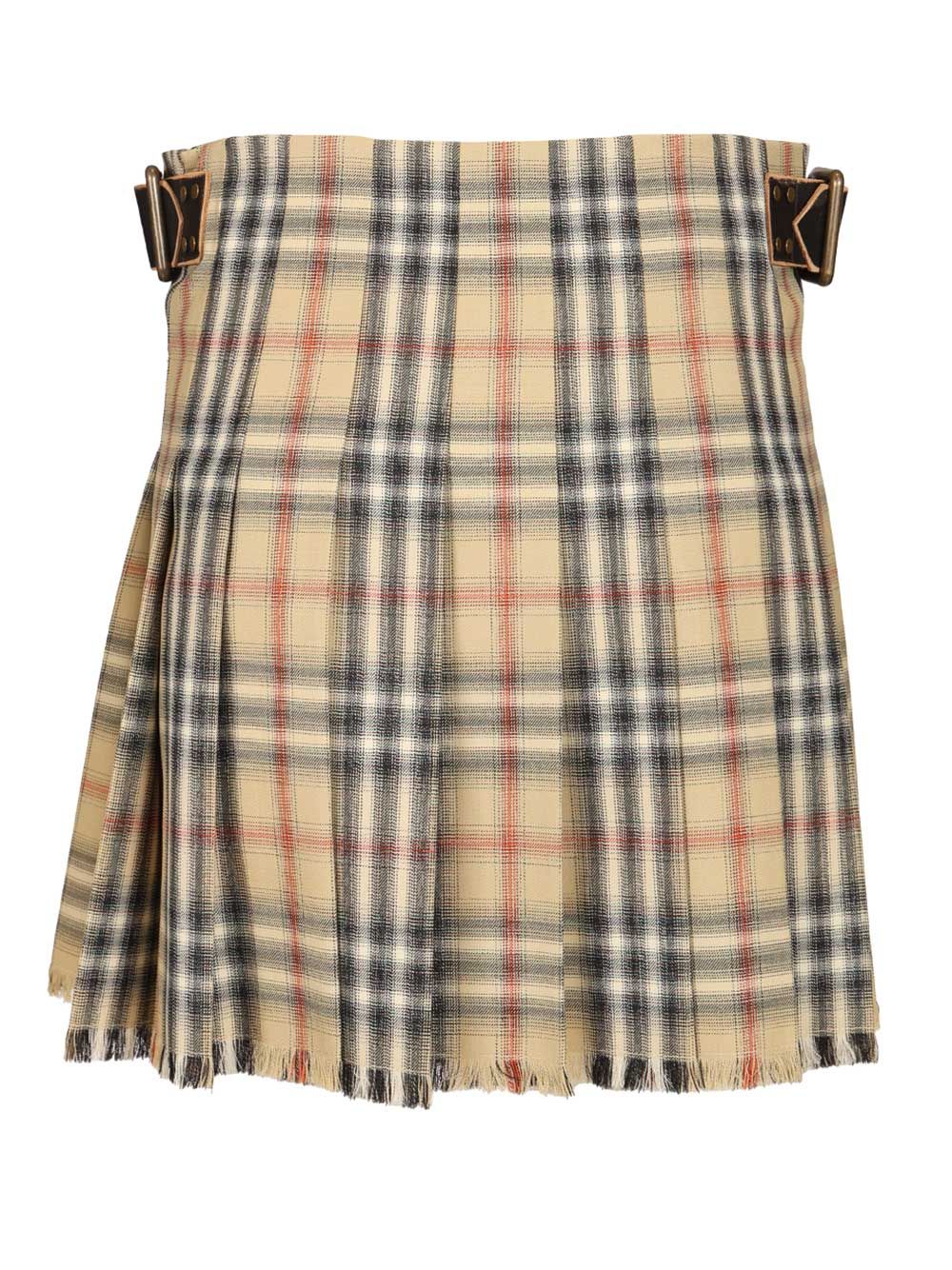 Burberry Mini Kilt In Check Wool Skirts - Brown | 4569d9aa341de2b135d7223a9b10fa0c87cba0d2
