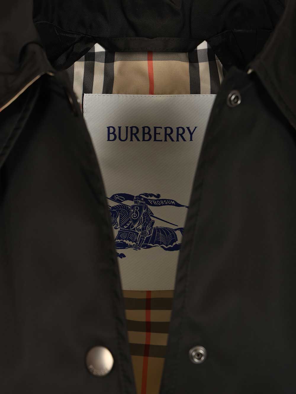 Burberry Long Car Coat With Hood Coats - Black | cec64264a465c96ec352520d40e7ab4d457c5f3a