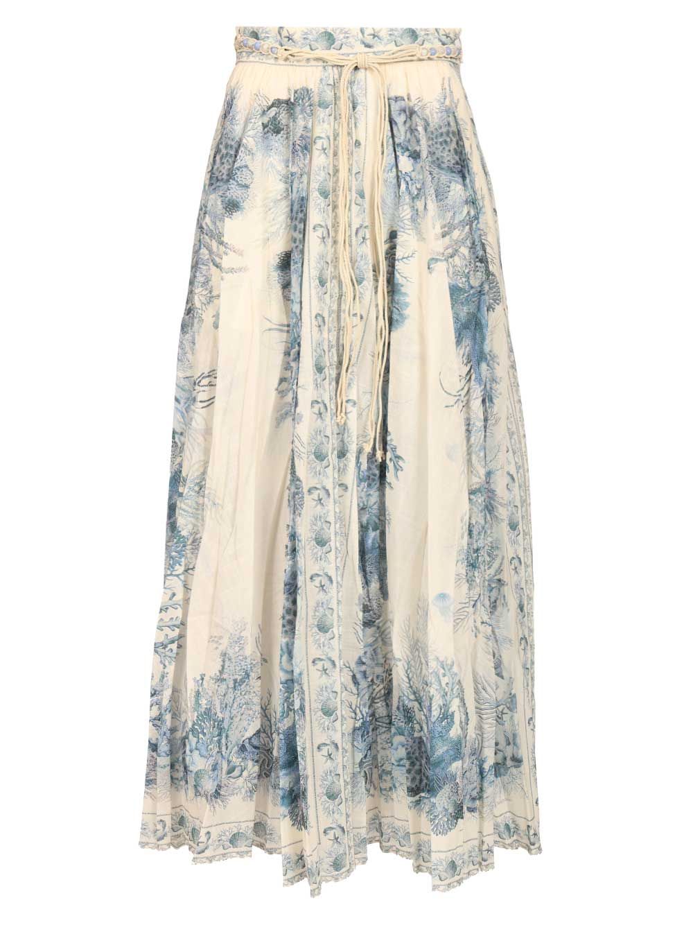 Zimmermann Wanderlust A-Line Maxi Skirt Skirts - Blue | 986394203a310ef647b623d87ccd37ef9f31c03b