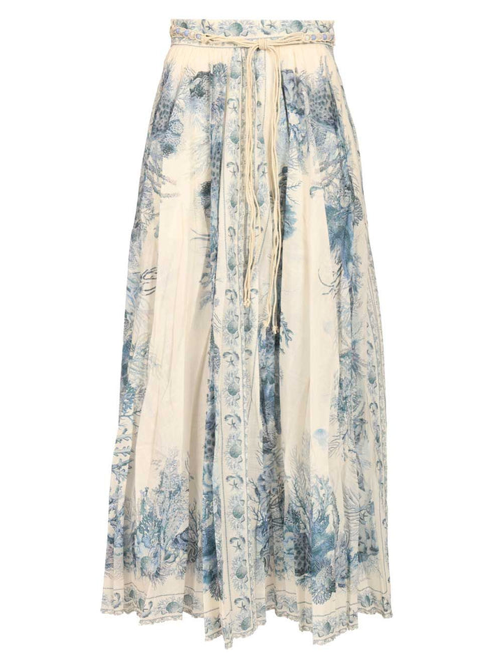 Zimmermann Wanderlust A-Line Maxi Skirt Skirts - Blue | 986394203a310ef647b623d87ccd37ef9f31c03b