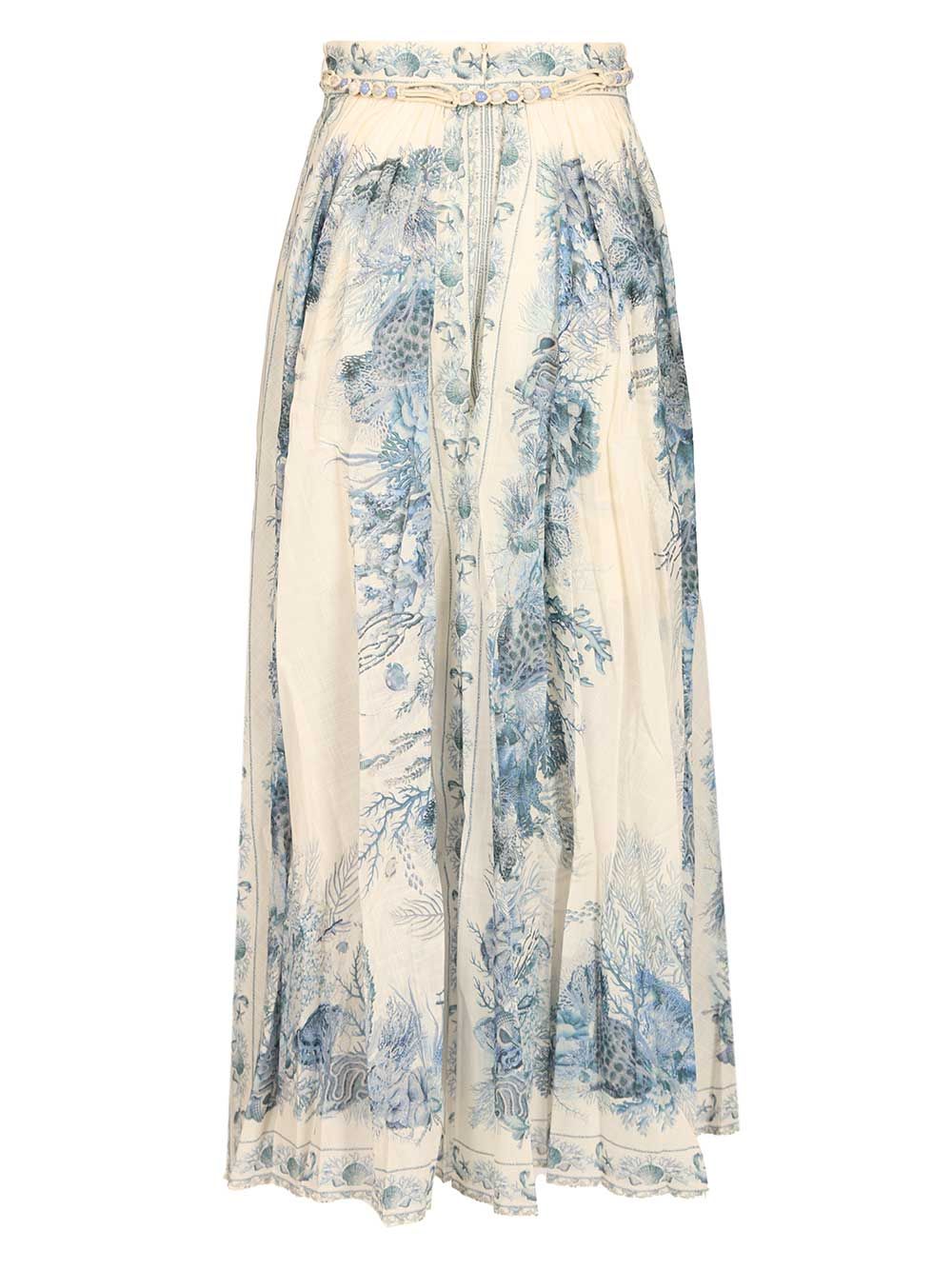 Zimmermann Wanderlust A-Line Maxi Skirt Skirts - Blue | ce577c3c127ddd1b55437c4b50bad07f2bcfbfac