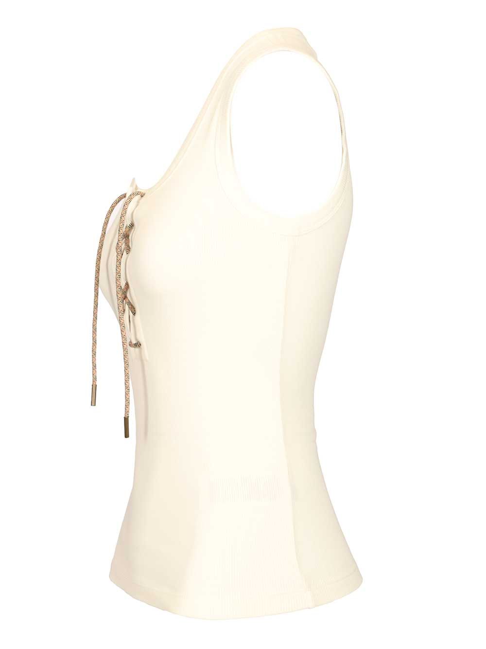 Burberry Lace-Up Top Tops - White | f3d6a22394c07b6889e767088c53ae012a1ee727