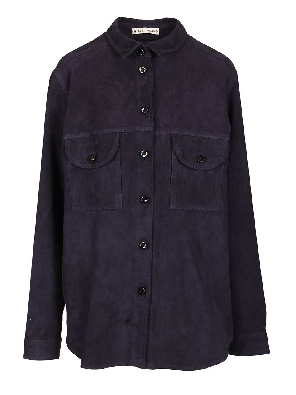 Blazé Milano Viva Berber Suede Shirt Shirts - Blue | 56f3fe86a538849b4781e826f781fb8a232b2aff