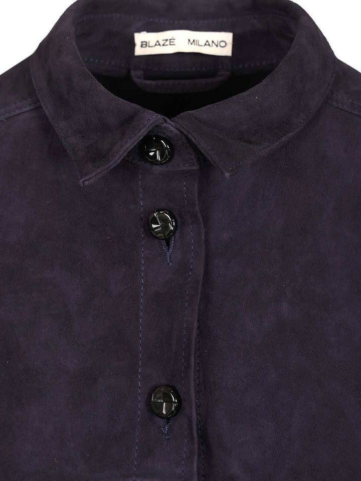 Blazé Milano Viva Berber Suede Shirt Shirts - Blue | 4d4d876412116de3efee4b7168bc66b1829676f7