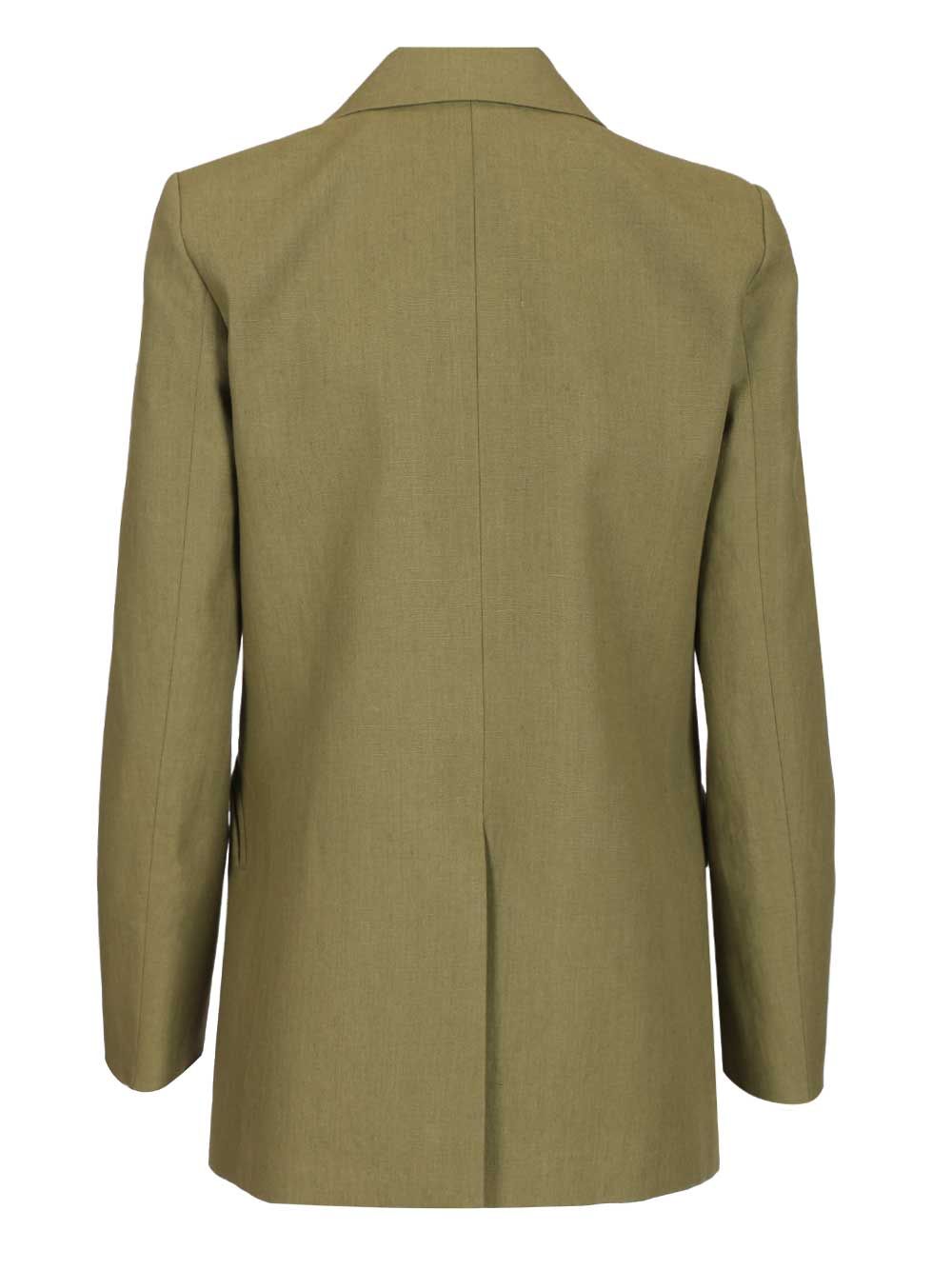 Blazé Milano Green Linen Double-Breasted Blazer Jackets - Green | 6d74879ee7e268a3137df8dc83871474aef22786