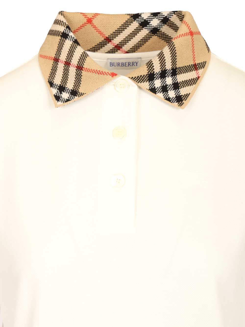 Burberry Cotton  With Checked Collar Polo shirt - White | 54fa5ad0588d27f13cf0791a84379d500d25e1dc