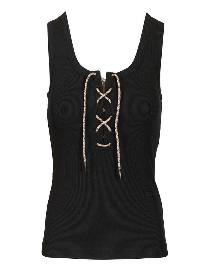 Burberry Lace-Up Top Tops - Black | 64c384f1bfd0acee4c03b8788625554d15f8ddbf