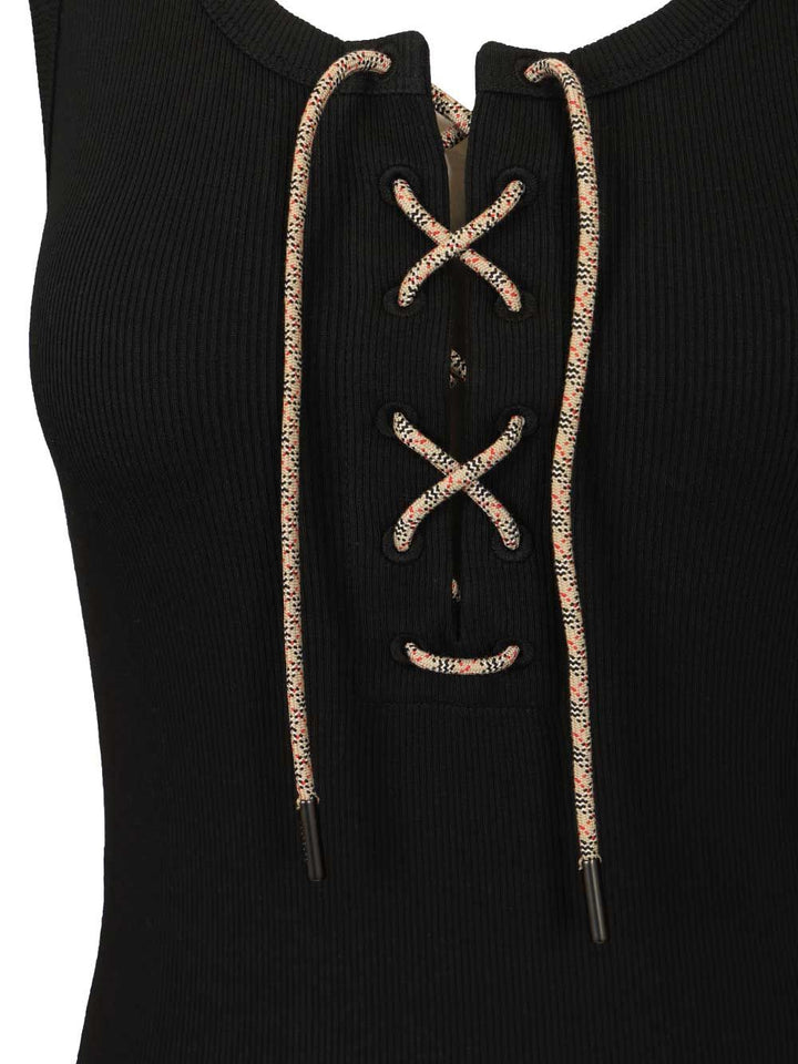 Burberry Lace-Up Top Tops - Black | 4a683617134f78a6255dd32d948ba3ae2efc7b0b