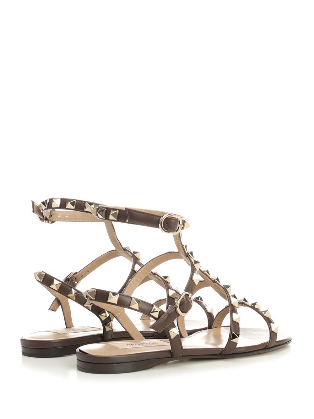 Valentino Garavani Rockstud Low Sandal Scarpe basse - Brown | b8fa53829b1a1a705a276e210b21aa90acd62b6b