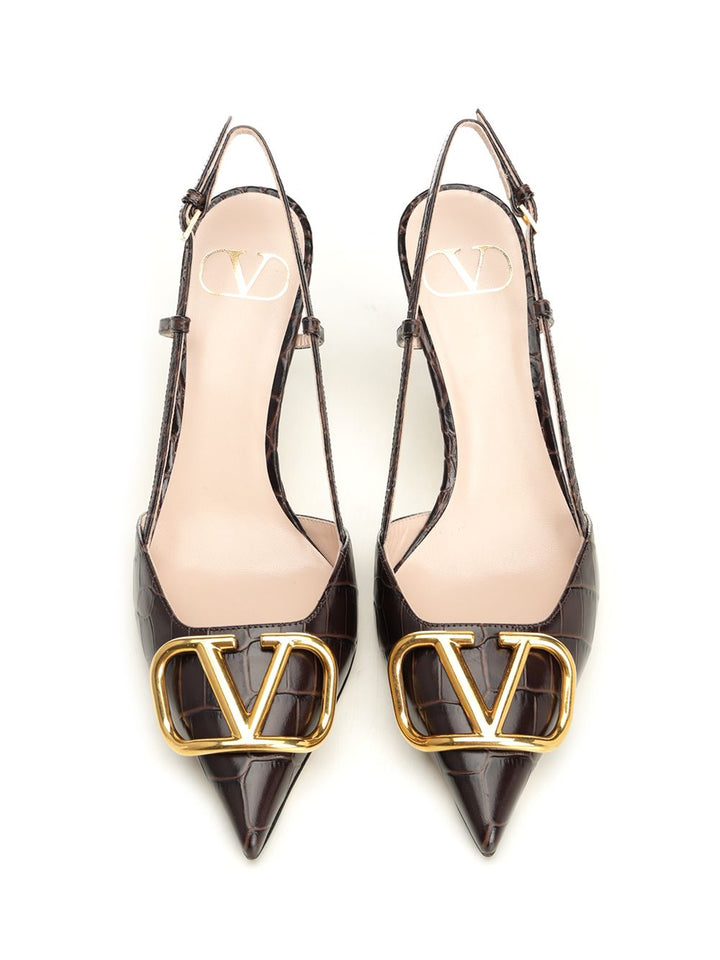 Valentino Garavani Vlogo Slingback Pumps - Brown | dddeb4e4625dbf9759c0b3a2948aee11e983f928